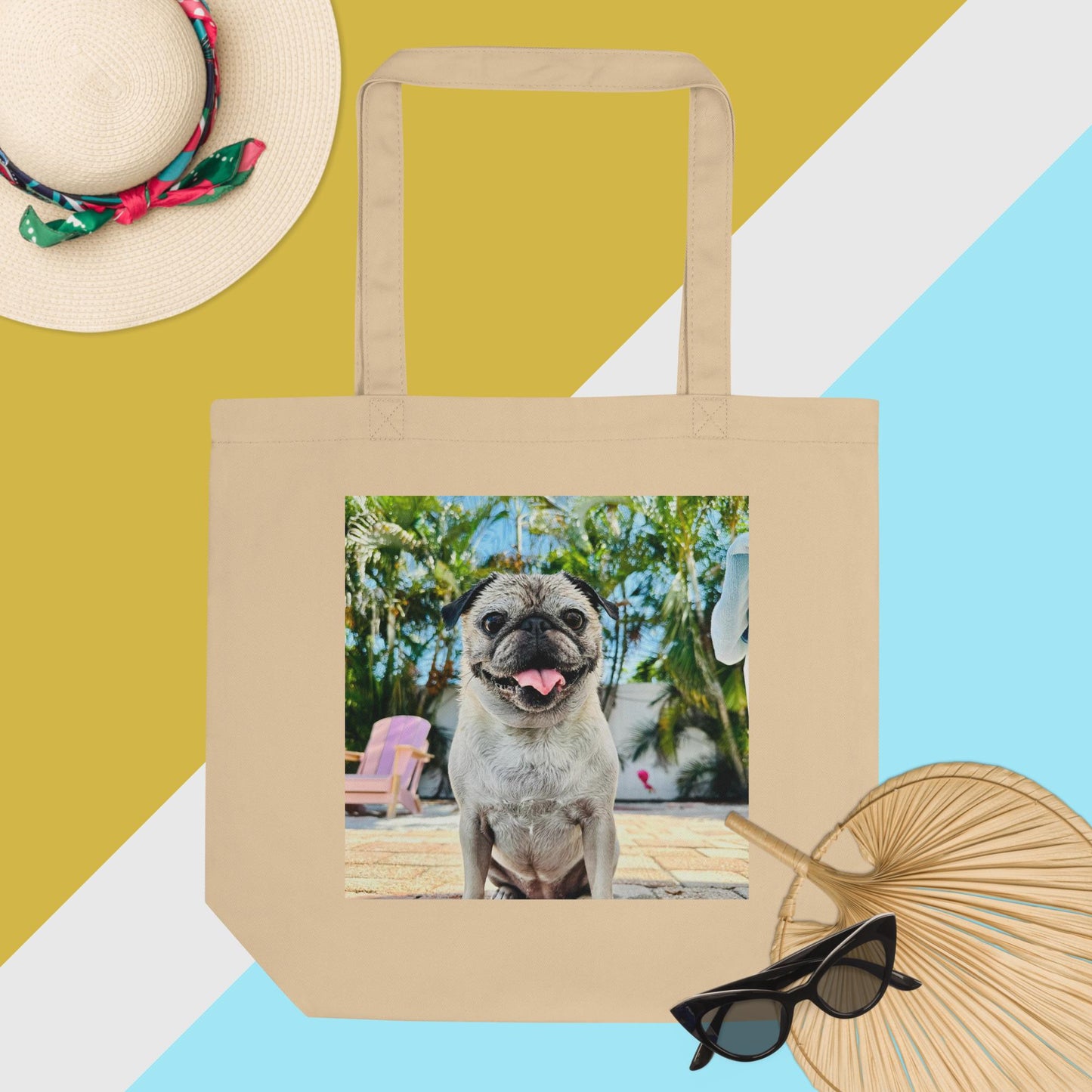 Tudi the Adventure Pug Eco Tote Bag