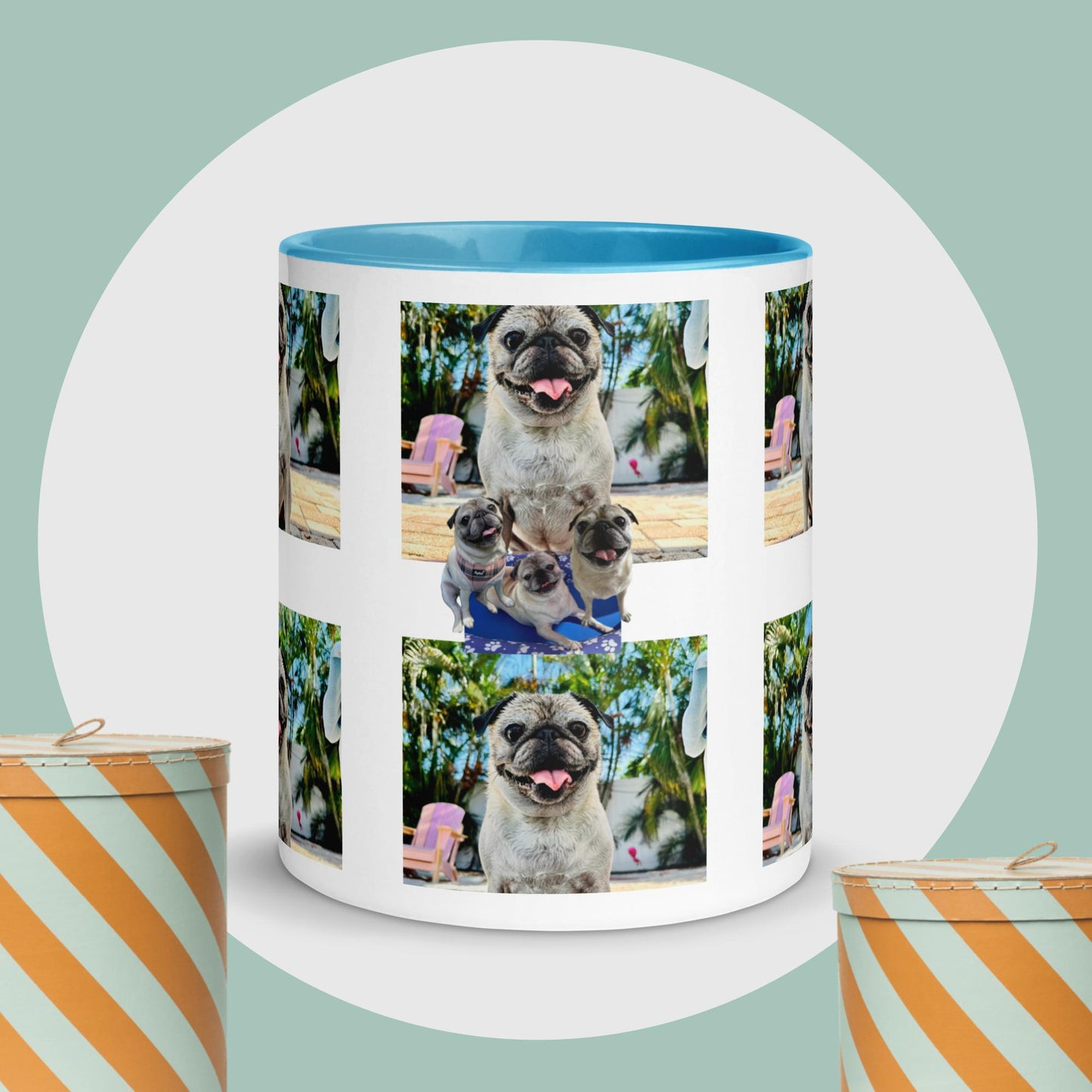 Tudi the Adventure Pug Mug with Color Inside