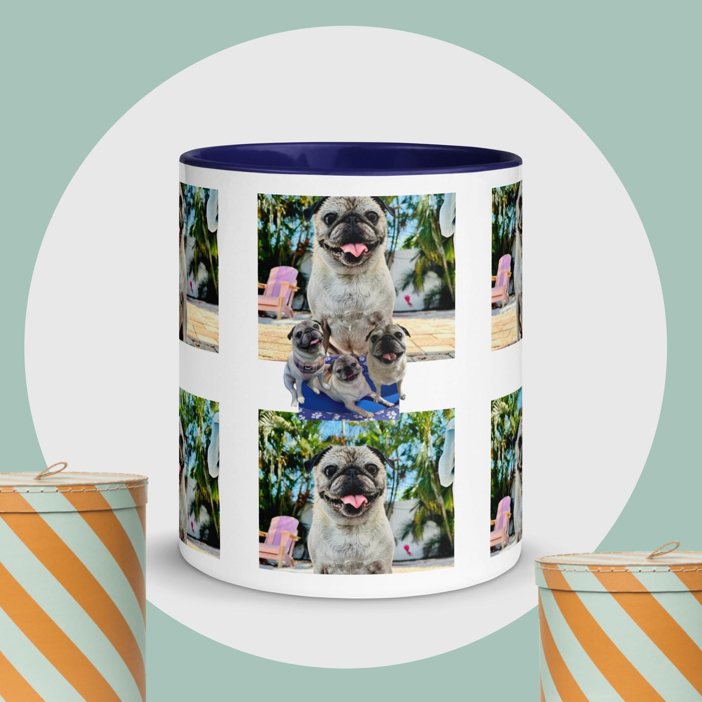 Tudi the Adventure Pug Mug with Color Inside