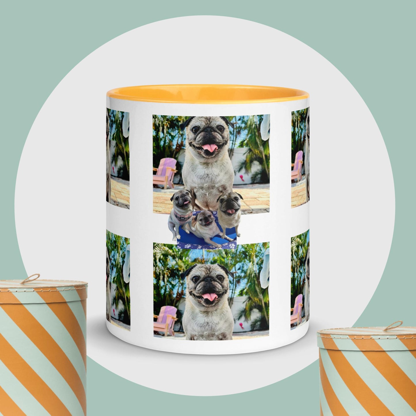 Tudi the Adventure Pug Mug with Color Inside