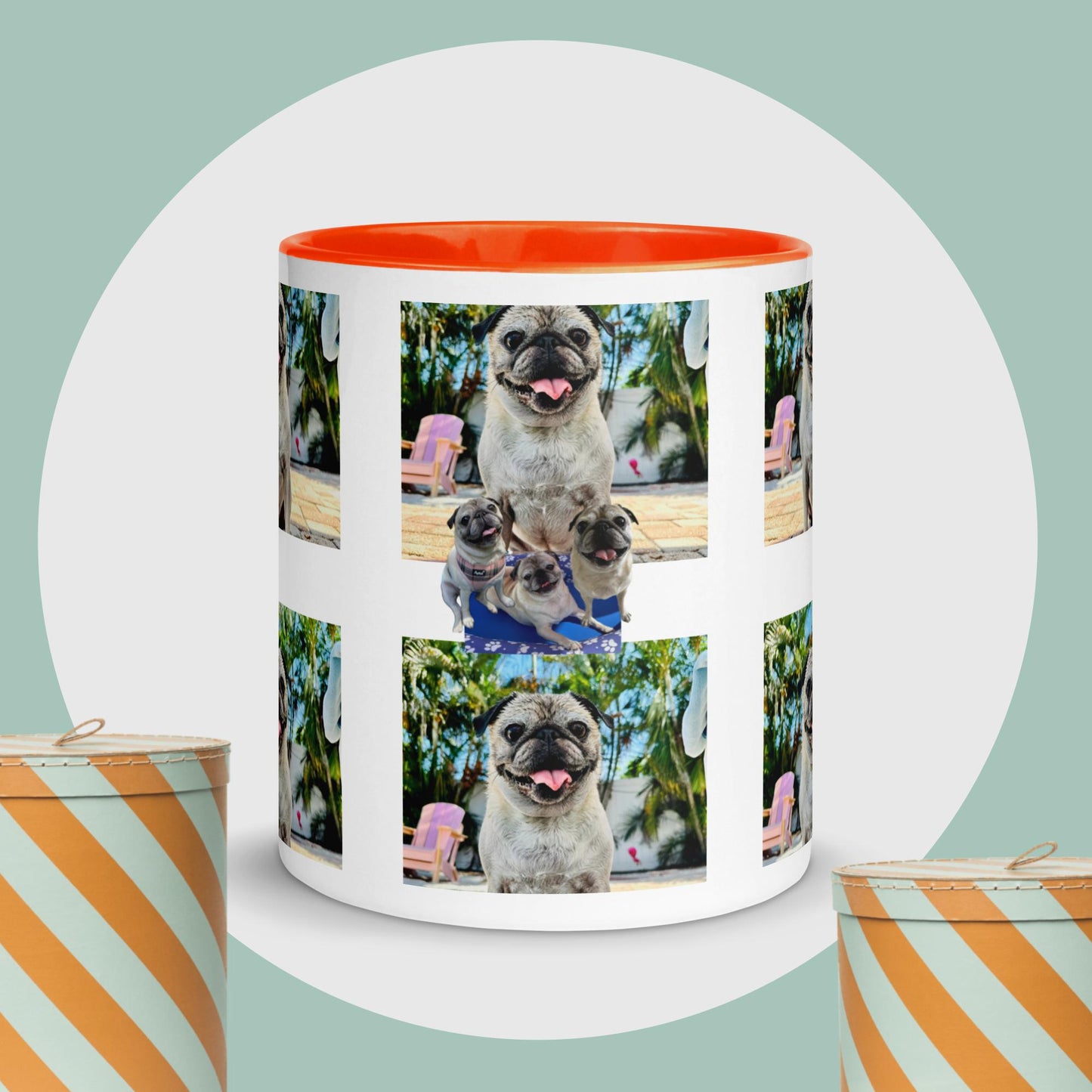 Tudi the Adventure Pug Mug with Color Inside